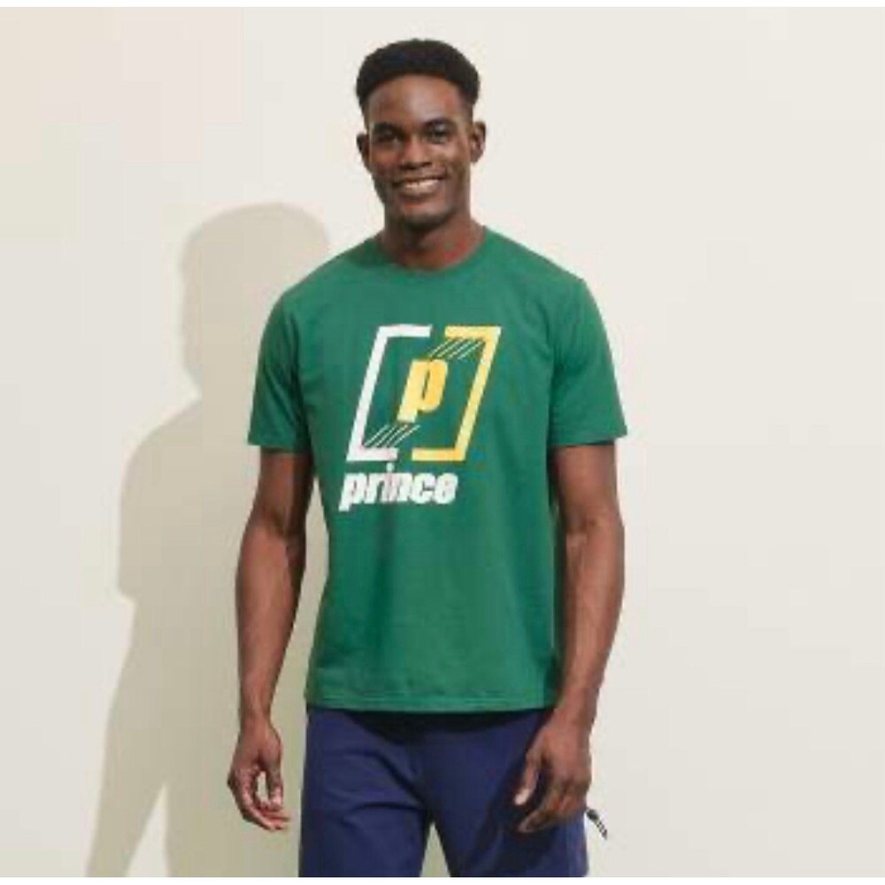 Prince Mens Green Short Sleeve Graphic T Shirt Size S‎ Pickleball